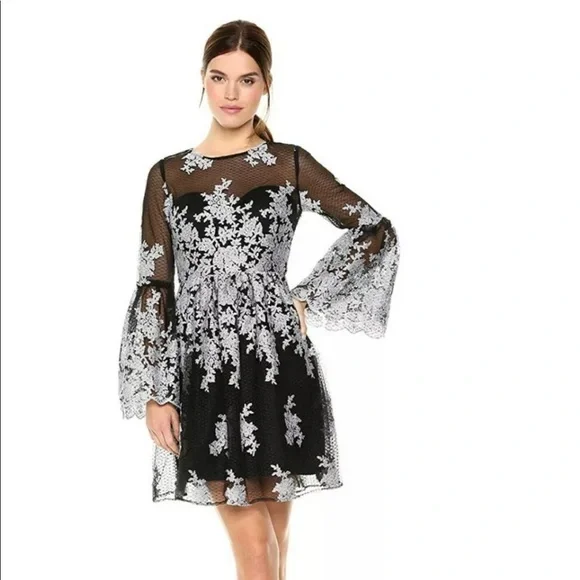 Nicole Miller | Dresses | Nwt Nicole Miller New York Black Silver Embroidered  Dress | Poshmark